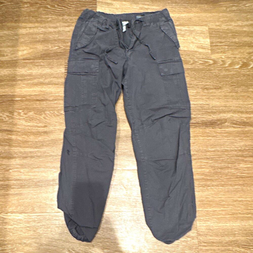 H&M Gray Solid Cargo Pants w/ Cargo Pockets XS Regular Fit Drawstring
